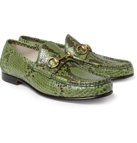 gucci python leather loafers|Gucci leather loafers men.